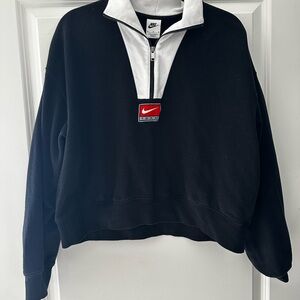 Nike Black and White Half-Zip Pullover